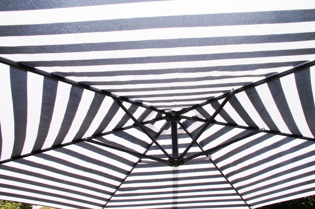 10' Outdoor Residential Offset Cantilever Hanging Patio Stripe Banana Umbrella