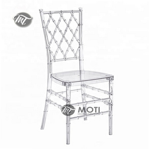 China wholesale clear wedding plastic PC cross back diamond transparent chiavari chair for party event rental