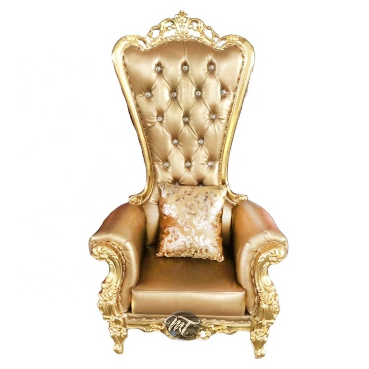 Luxury wedding pink leather queen and king throne sofa chair with arms