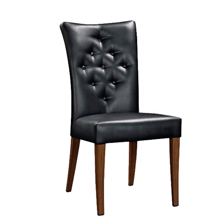 French black leather cafe restaurant chair bistro chair