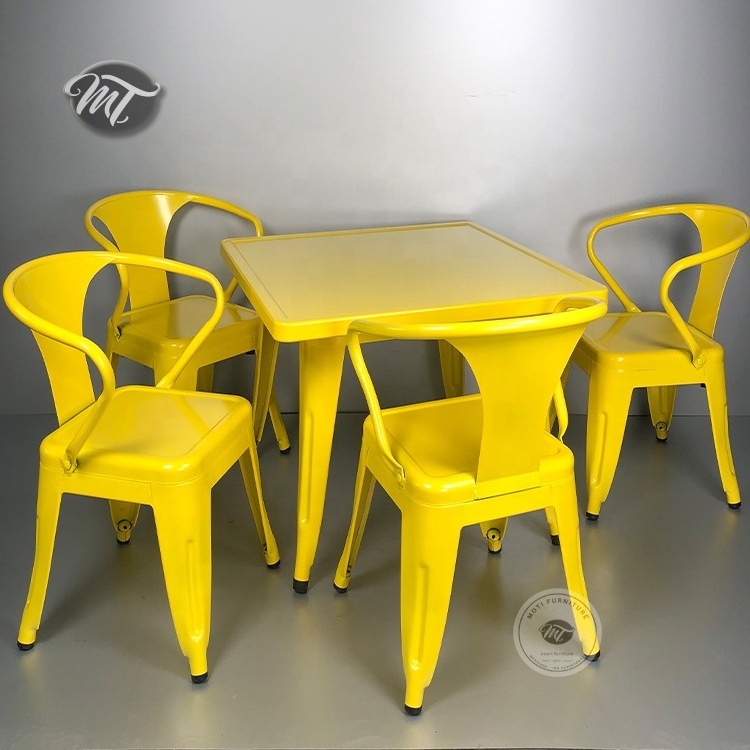 Outdoor colorful stacking children iron metal chair for wedding party and events