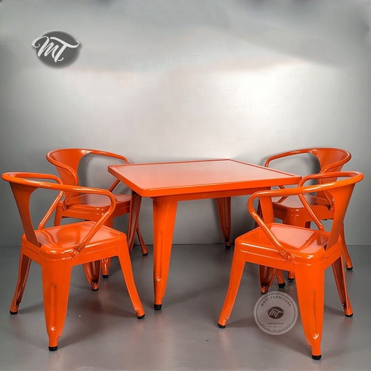 Outdoor colorful stacking children iron metal chair for wedding party and events