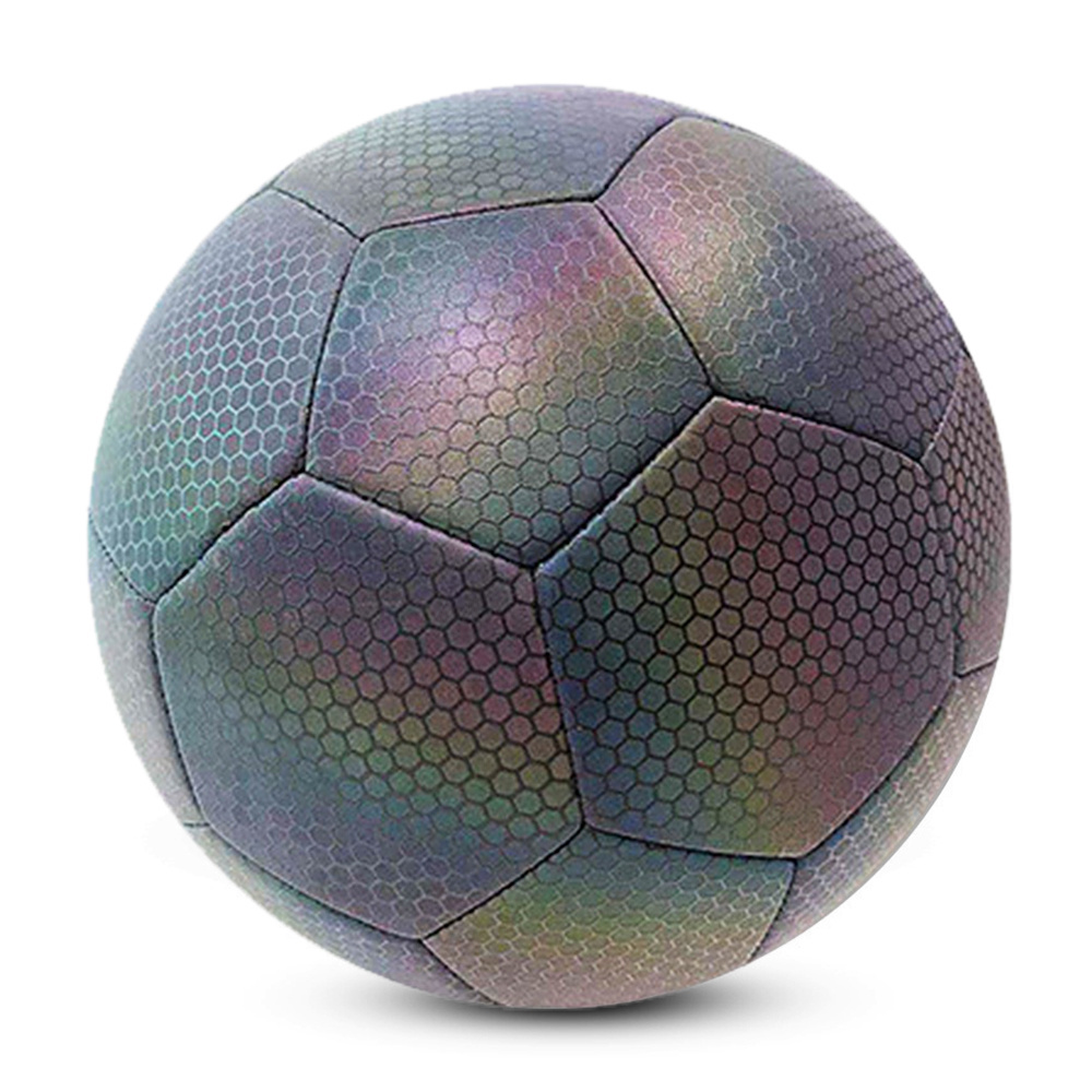 Manufacturer For Holographic Light Up Glow In The Dark Reflective Football Training Outdoor Illuminated Soccer Ball