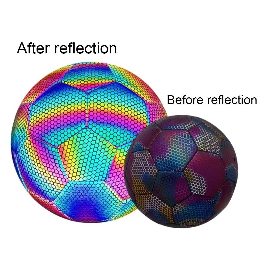 Manufacturer For Holographic Light Up Glow In The Dark Reflective Football Training Outdoor Illuminated Soccer Ball