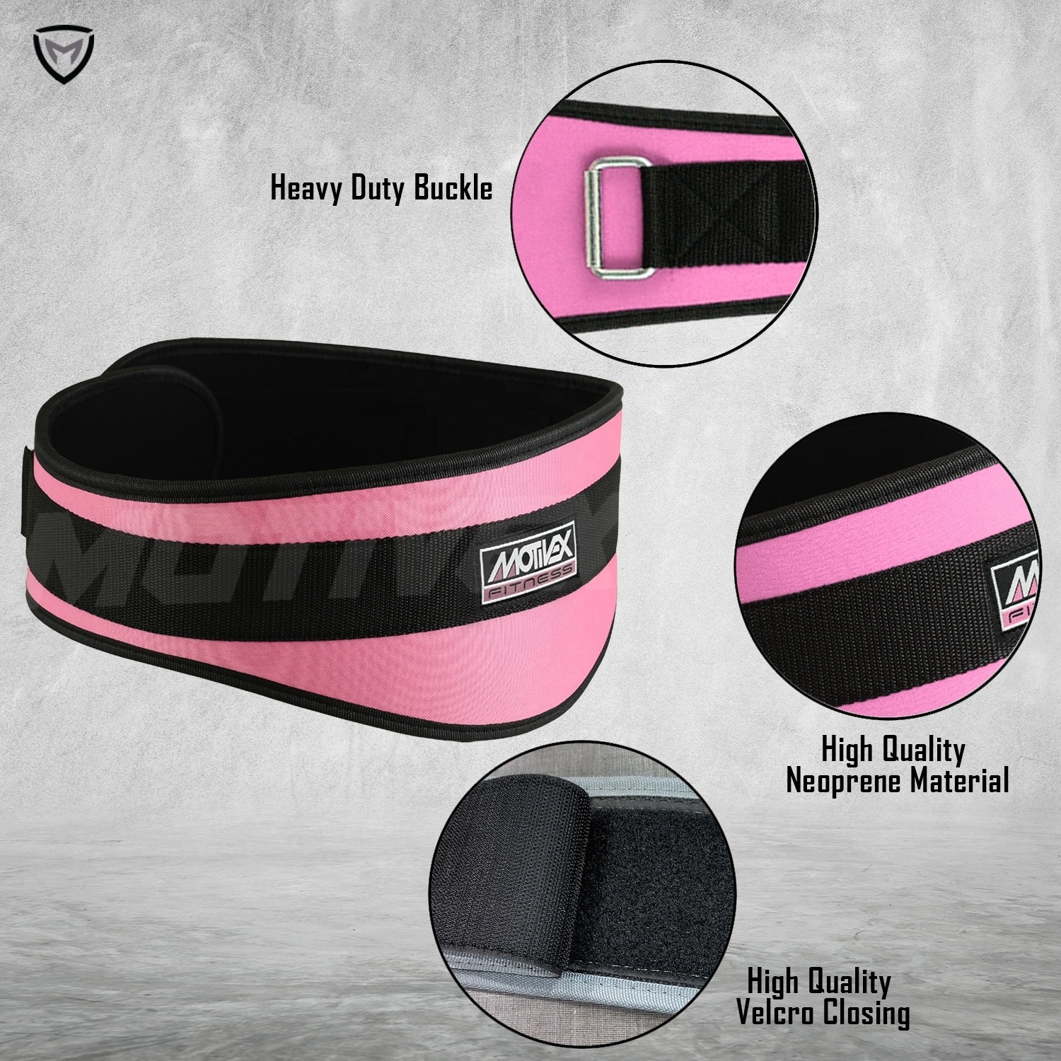 MOTIVEX Neoprene Weight Lifting 6 Inch Wide Back Curve Belt Custom Training Power Lifting Belt