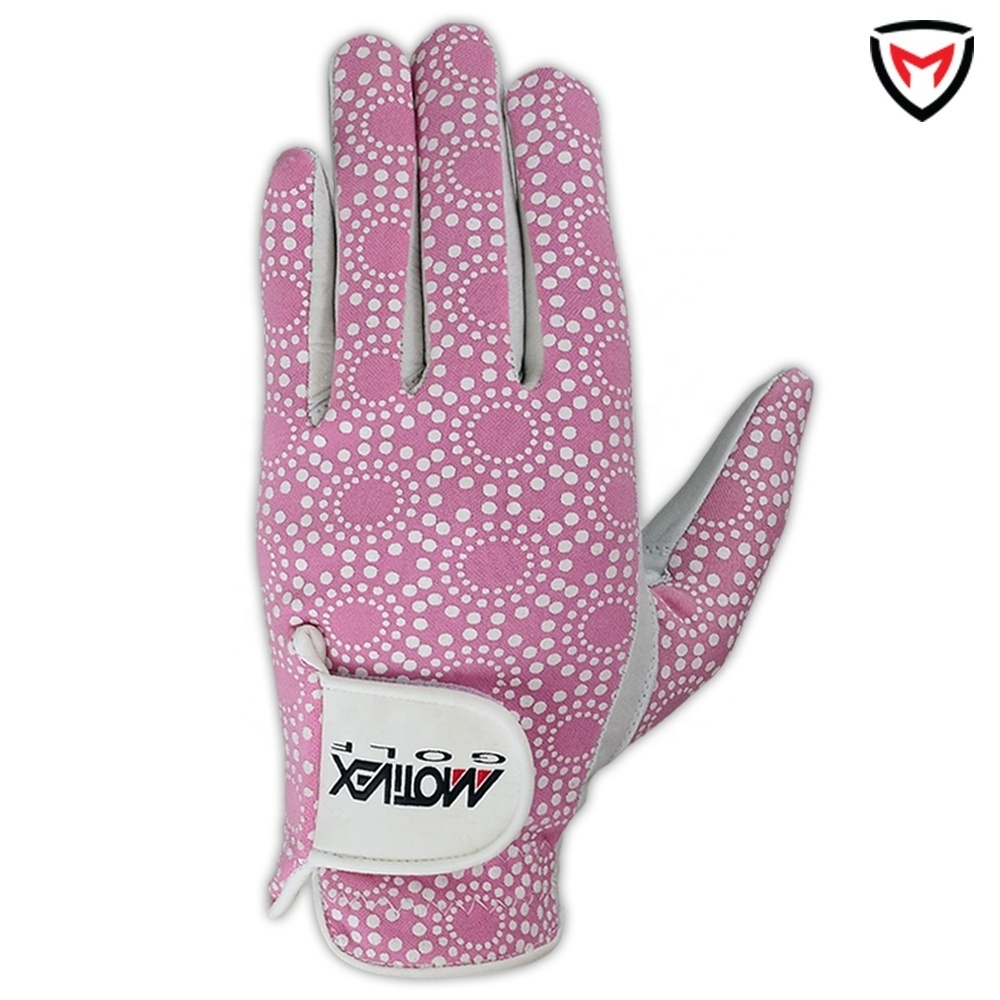 Cabretta Golf Gloves Ladies womens Right Left Hand Leather Golfer Soft Golf Glove Custom Pattern Classic Design Golf Grip Gloves