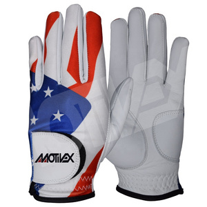 Premium 2023 Wholesale Custom USA Golf Gloves Synthetic Cabretta Leather, Reinforced Palm, Pro Golfers Your Country Golf Gloves