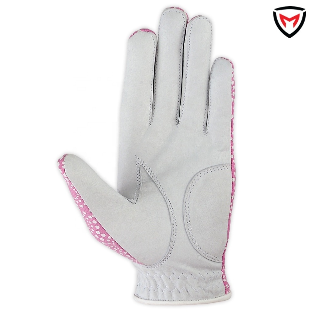 Cabretta Golf Gloves Ladies womens Right Left Hand Leather Golfer Soft Golf Glove Custom Pattern Classic Design Golf Grip Gloves