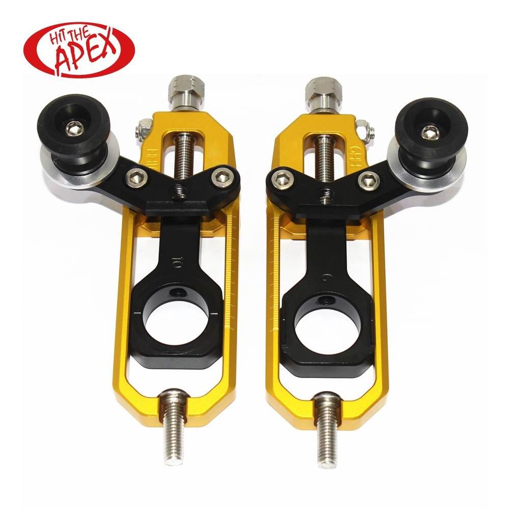 For Suzuki GSXR 1000 2009-2016 GSXR1000 Motorcycle CNC Chain Adjusters Tensioners Catena Rear Axle Spindle with Swing arm Spools