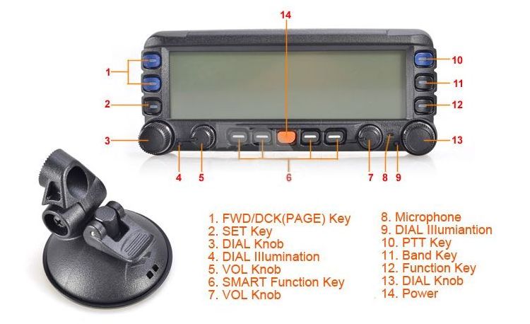 50W Car Transceiver YAESU FTM-350R HF UHF VHF Dual Band Mobile Radio YAESU FTM 350R Professional Station Vehicle Two way Radio