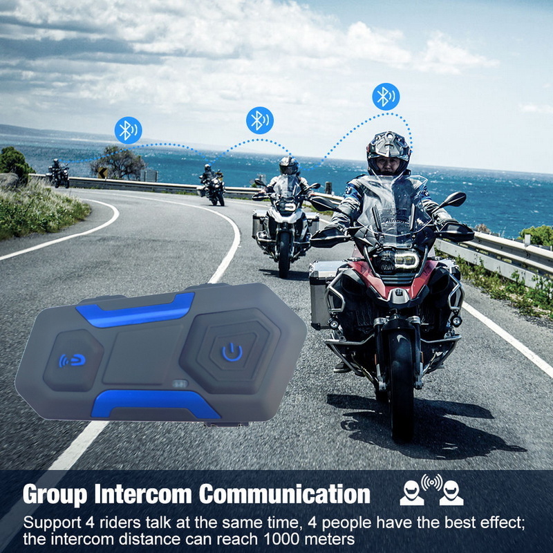 4 riders conference mode helmet intercom headset motorcycle group bluetooth interphone for helmet