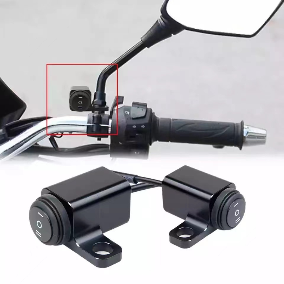 Waterproof Motorcycle Handlebar Switches Motorbike ATV Headlight Hazard Brake Fog Lights ON-OFF-ON Switch