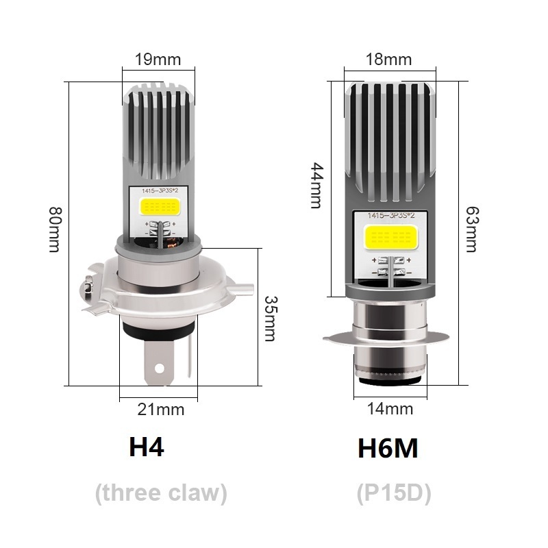 H4 Led Motorcycle Headlight P15D H6M Led Moto Bulbs Hi Lo beam Super Bright Motorbike Head Lamp Scooter Lighting 6000K