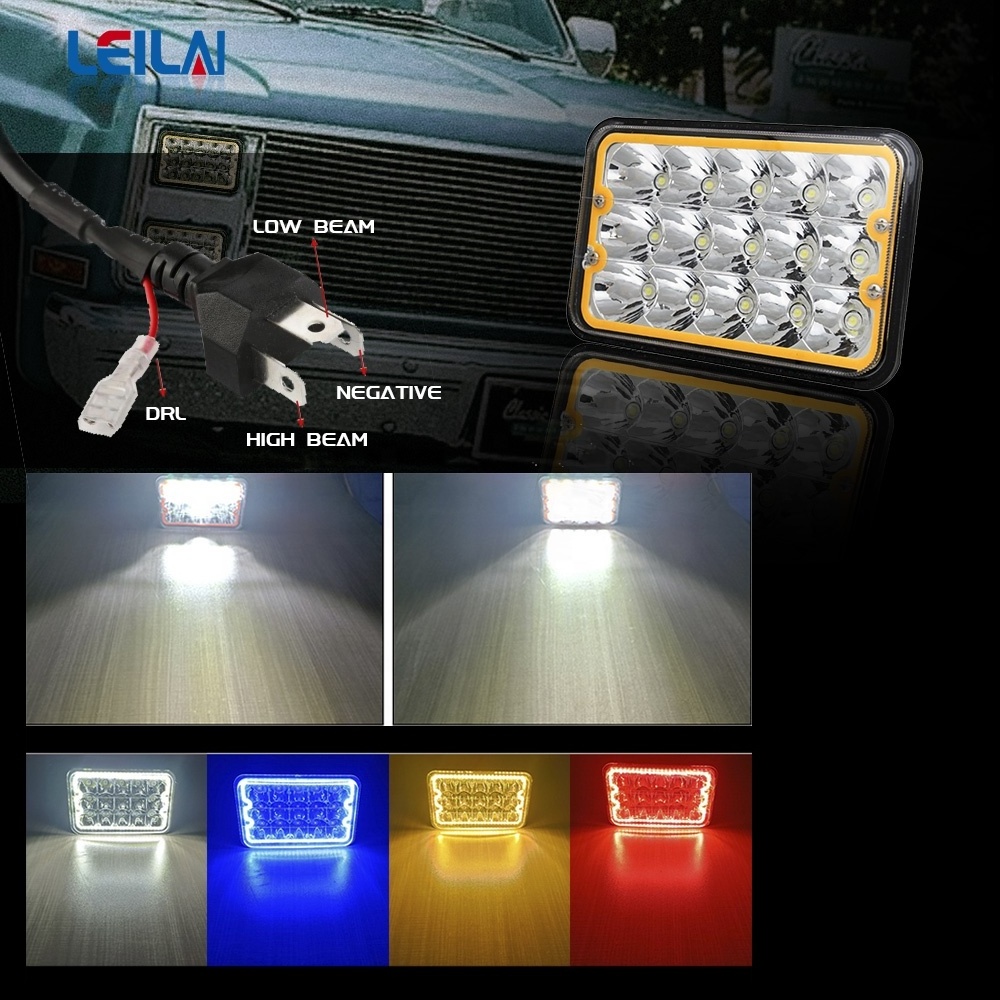 5Inch Led Headlight Rectangular LED Headlight DRL Off-road Vehicle Square Headlight