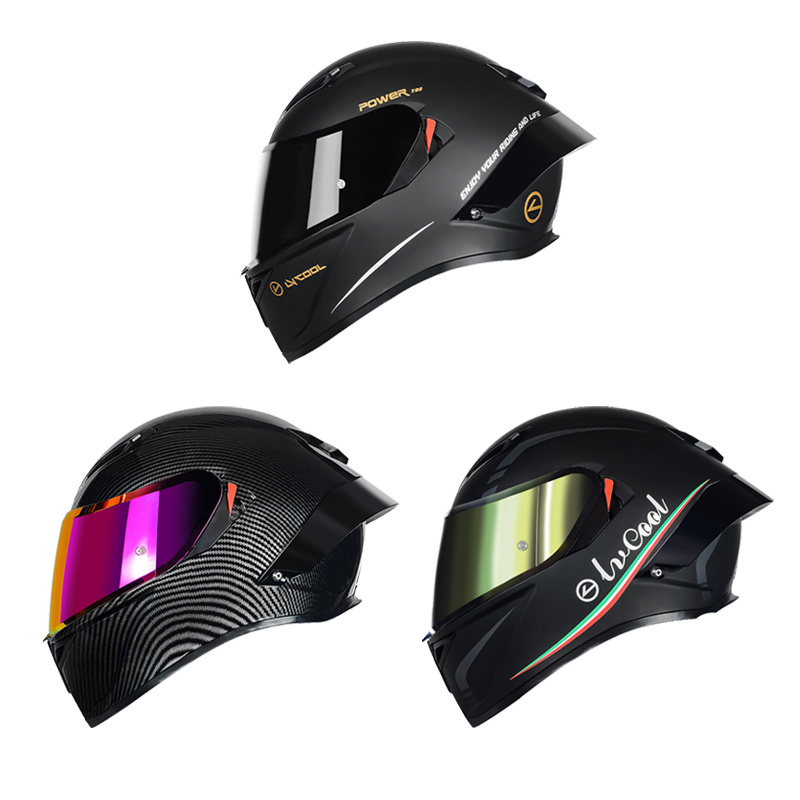 ABS DOT Carbon Fiber Bluetooth Racing MotorBike Motocross Helmet Full Face Riding Motorcycle Accessories Helmet For Men Women