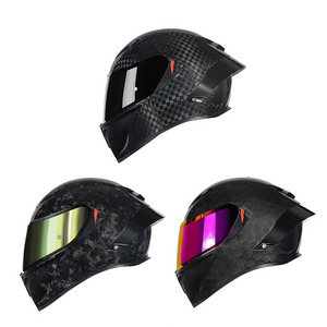 ABS DOT Carbon Fiber Bluetooth Racing MotorBike Motocross Helmet Full Face Riding Motorcycle Accessories Helmet For Men Women