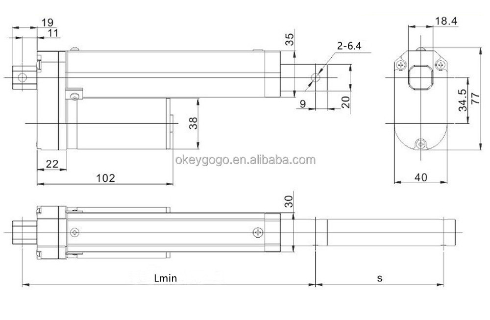 electric linear actuator 12V linear actuator ip65 waterproof heavy duty for electric equipment and the window door