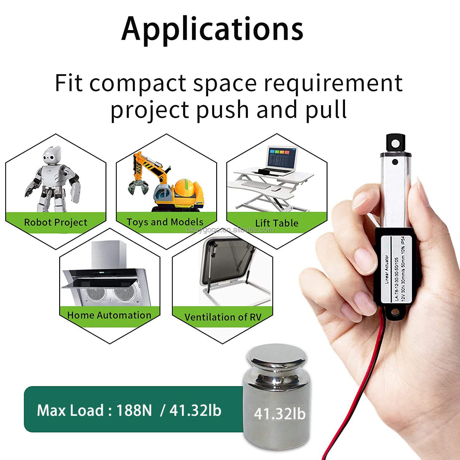 6V 12V  24V  10/17.5/21/25/30/50/75/100MM Stroke Micro Mini Linear Actuator Linear Stepper 5V 30mm Linear Electrical Actuator