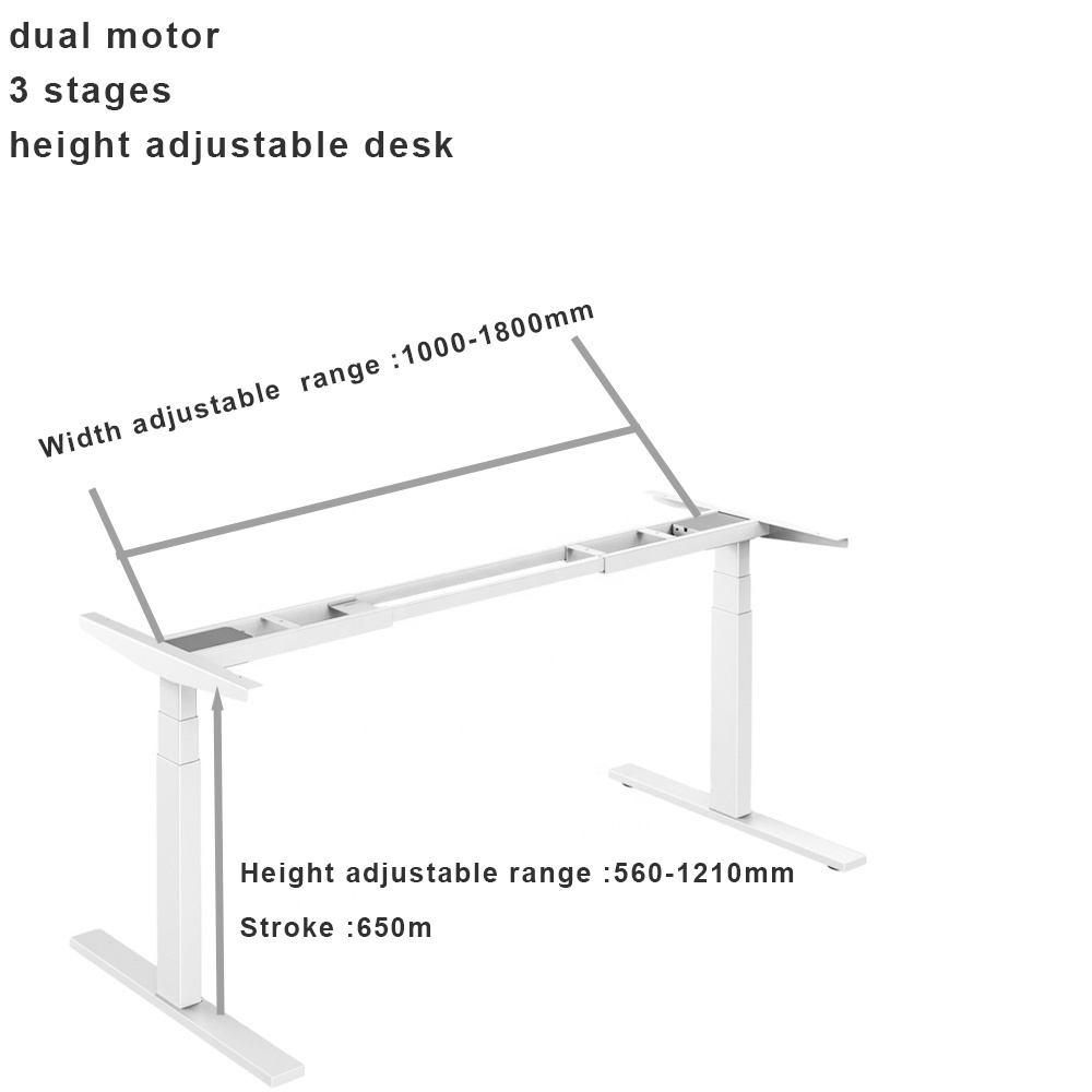 High Quality Ergonomic Modern Office Computer Table Sit Stand Desk Dual Motor Standing Desk Electric Height Adjustable Desk