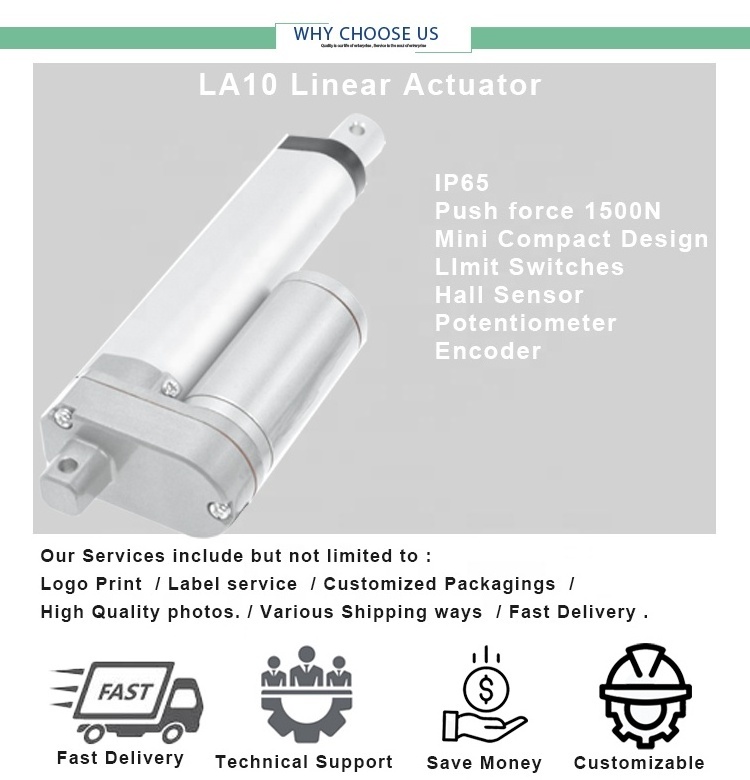 High Speed 90mm/s Synchronous Tubular Sunlight 24V Motor Electric 12V Linear Actuator For Solar Tracker