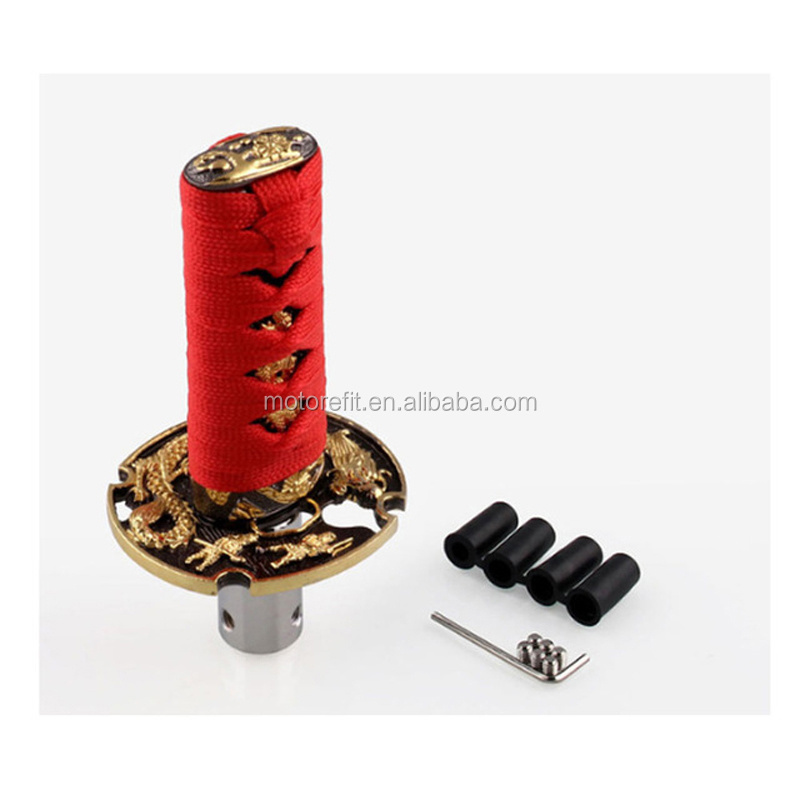 Motorefit Short Samurai Gold Dragon Sword Shift Knob 102mm 152mm Metal Weighted Katana Shifter For Universal car