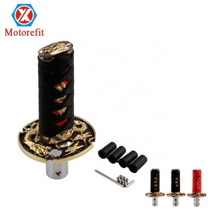 Motorefit Short Samurai Gold Dragon Sword Shift Knob 102mm 152mm Metal Weighted Katana Shifter For Universal car