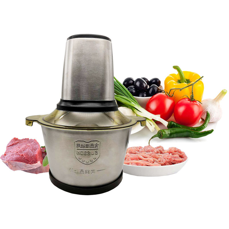 Household electric food meat grinder stainless steel glass bowl large capacity 1.8L  Multifunctional vegetable grinder