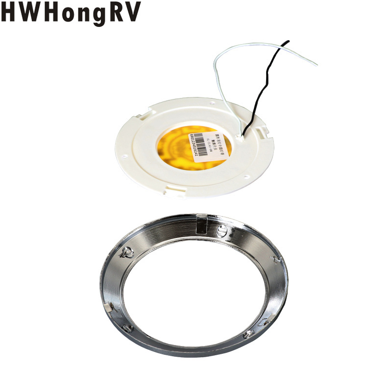 HWhongRV campervan 12V LEd With touch dimming function Silver edge LED ceiling light luxury yacht RV interior ceiling lamp