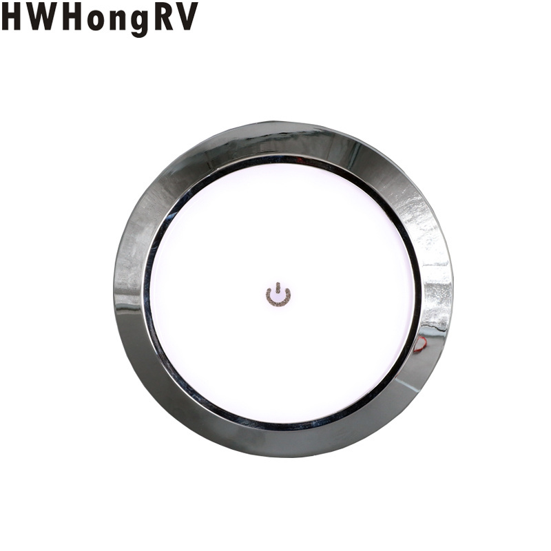 HWhongRV campervan 12V LEd With touch dimming function Silver edge LED ceiling light luxury yacht RV interior ceiling lamp