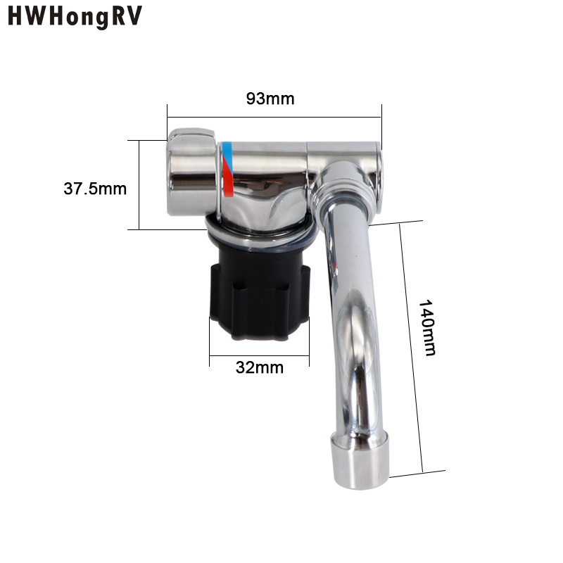 HWHongRV campervan  4-way water tap kitchen movable Single Handle flexible  neck RV sink mixer tap caravan adjustable faucet