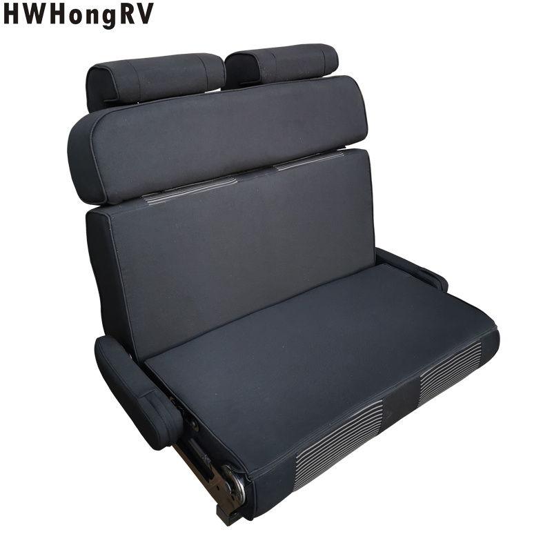 RV 2 fold double caravan seats with fabric cover for the campervan bed seating with rotatable backrest limousine seats