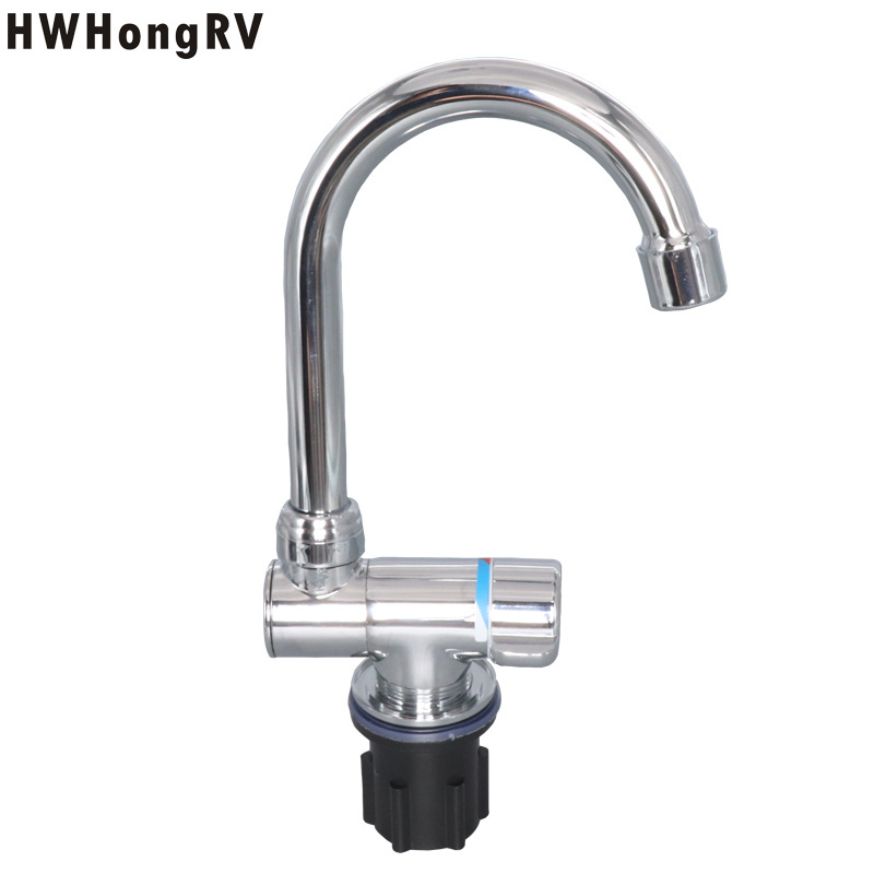 HWHongRV campervan  Foldable RV Faucet Rotating  RV Kitchen Faucet Hot and Cold Water Mixer Tap for Travel Trailer