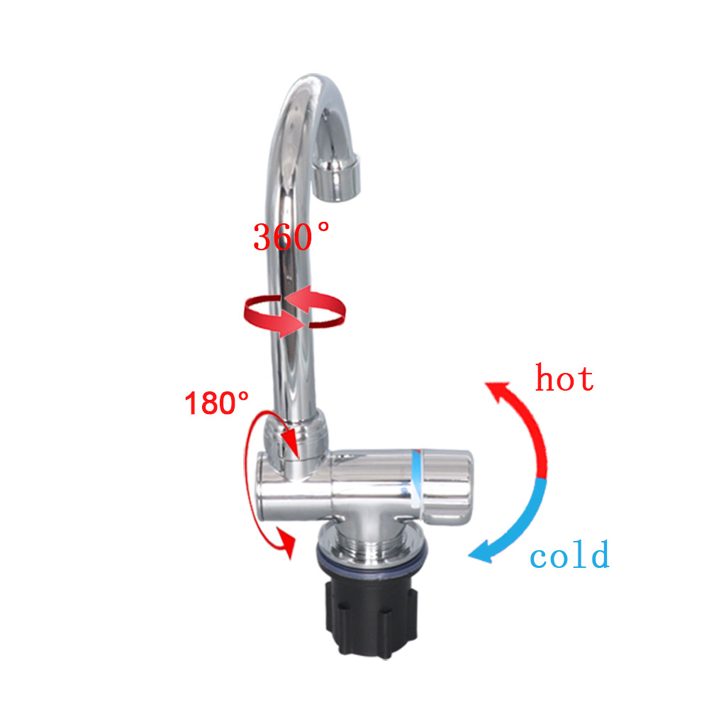 HWHongRV campervan  Foldable RV Faucet Rotating  RV Kitchen Faucet Hot and Cold Water Mixer Tap for Travel Trailer