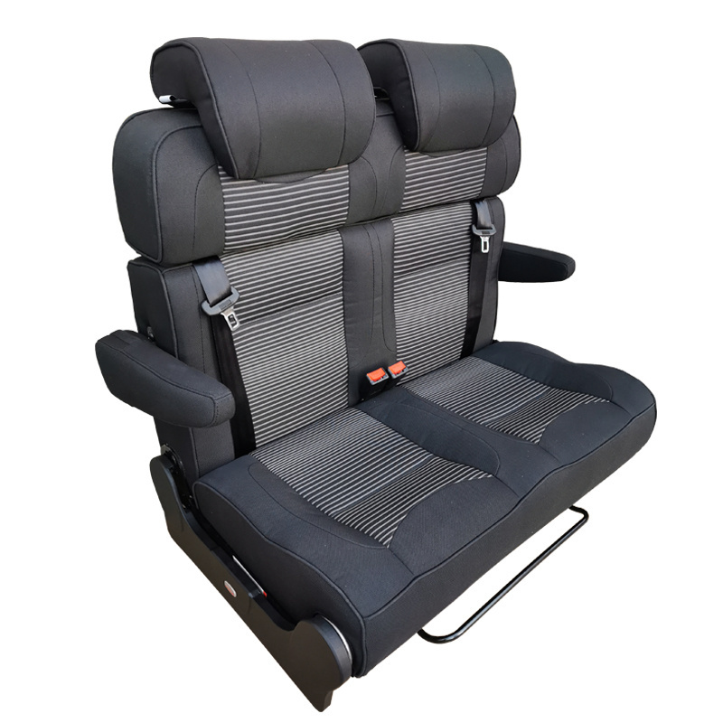 RV 2 fold double caravan seats with fabric cover for the campervan bed seating with rotatable backrest limousine seats