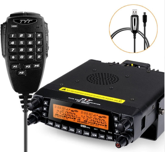 TYT 9800 Quad Band Mobile Transceiver,TYT TH-9800 Plus Car Mobile Radio 50W Repeater Quad Band Transceiver+USB Cable