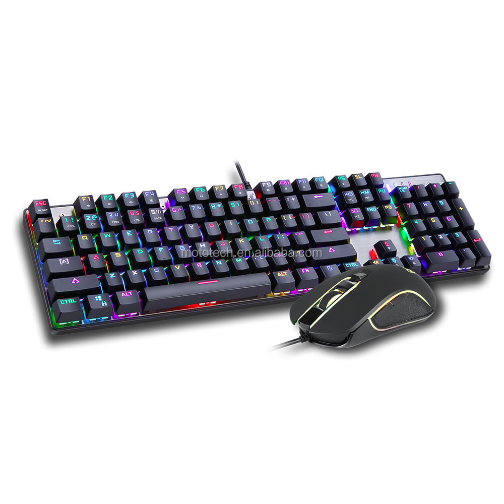 customizable switch gaming keyboard mouse combos wired gaming keyboard and mouse set with blue switch