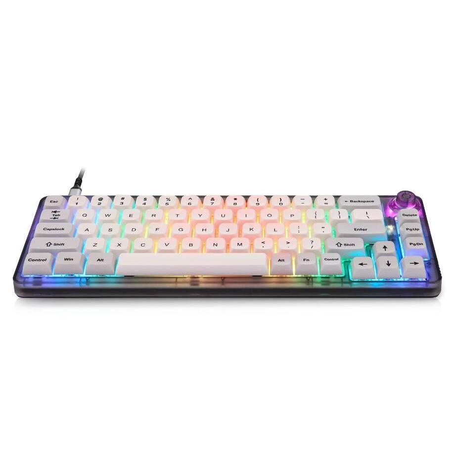 Newest launch Motospeed CK69 with translucent case and two-color match keycaps gateron switch 60% gaming mechanical keyboard