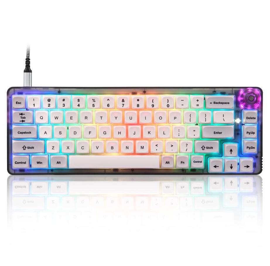 Newest launch Motospeed CK69 with translucent case and two-color match keycaps gateron switch 60% gaming mechanical keyboard