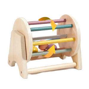 Wholesale Montessori Children Wooden Early Educational Desktop Spinning Drum Musical Sensory Teaching Aids Toys For Kids