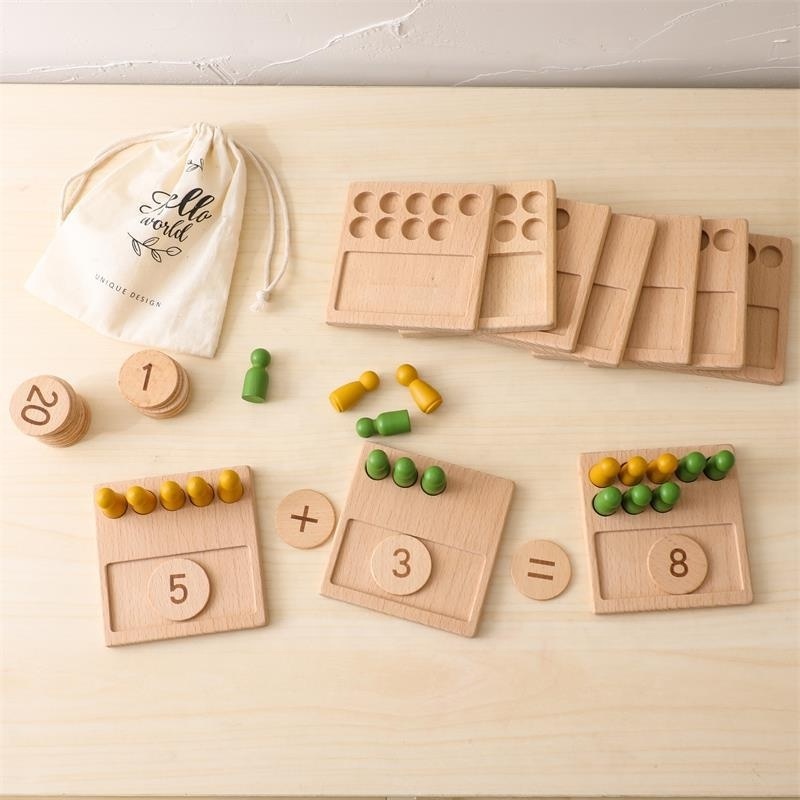 Wholesale Math Counting Wooden Montessori Toys Early Educational Toys for Kids