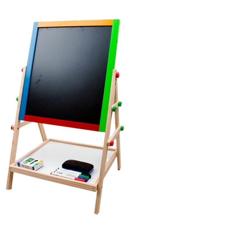 Wooden Easel for Kids 3 in 1 Kids Easel with Paper Roll Adjustable Height Art Easel Magnetic Drawing board