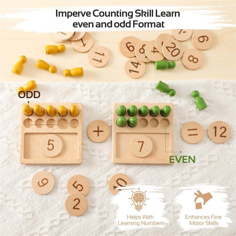 Wholesale Math Counting Wooden Montessori Toys Early Educational Toys for Kids