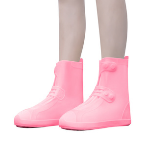 Children Water Proof Pink Clear Outdoor Half Hiking Walking Silicone Waterproof Shoes Cover Rain Boots