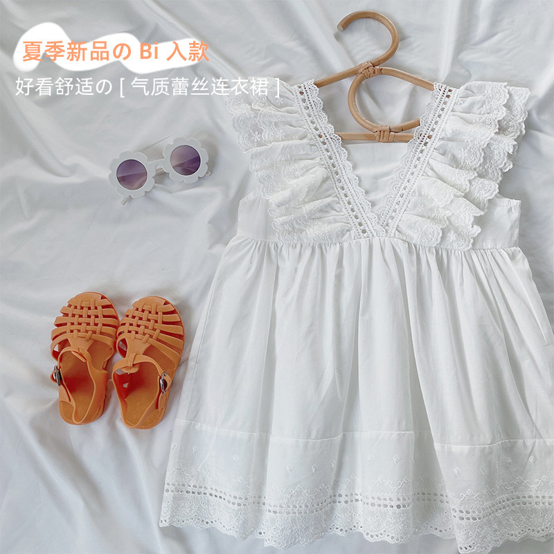 Fashion Children Backless Bows Kids Summer Short Sleeve Dress Kids Infant Girls Dresses Princess Dress