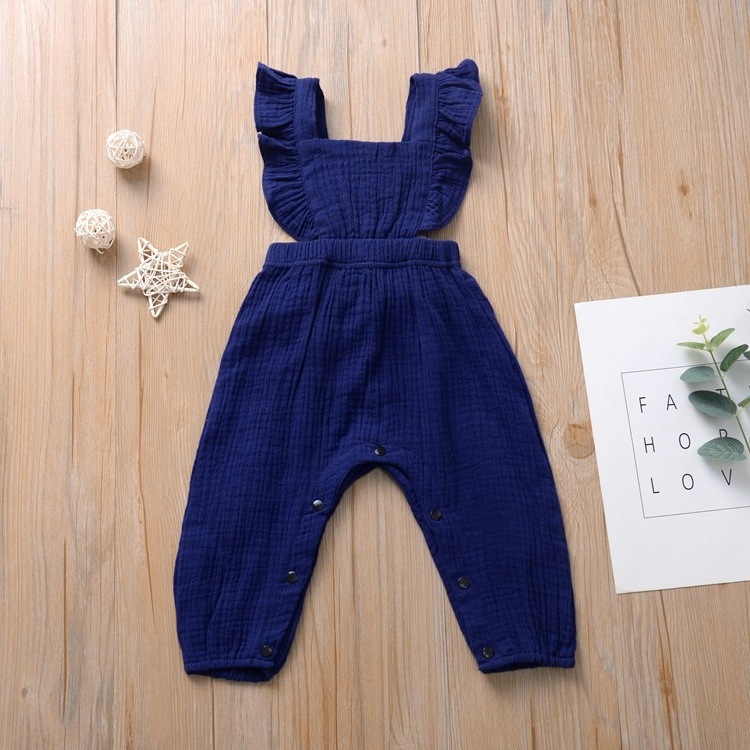 European Toddle Fall Autumn High Quality Clothing Cotton Girl Rompers Kids Lace Long Sleeve Baby Infant Plain Romper