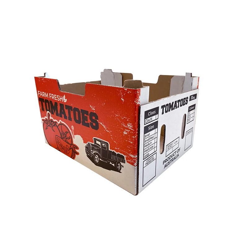 Wholesale Factory tomatoes packaging box heavy duty cardboard corrugated recyclable tomato packing carton boxes