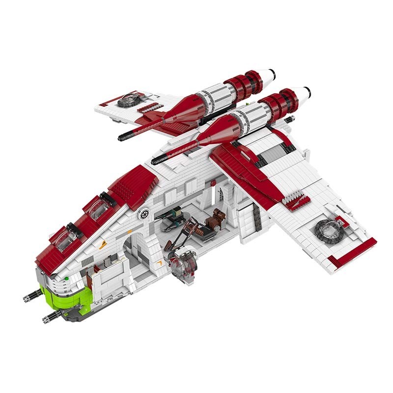 Mould King 21066 Star Series Republic Gunboat interstellar LAAT-I Air Plane War Assembly Model Set MOC Creative Building Block