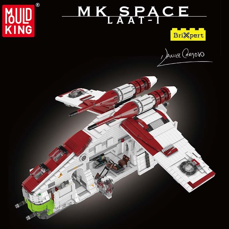 Mould King 21066 Star Series Republic Gunboat interstellar LAAT-I Air Plane War Assembly Model Set MOC Creative Building Block