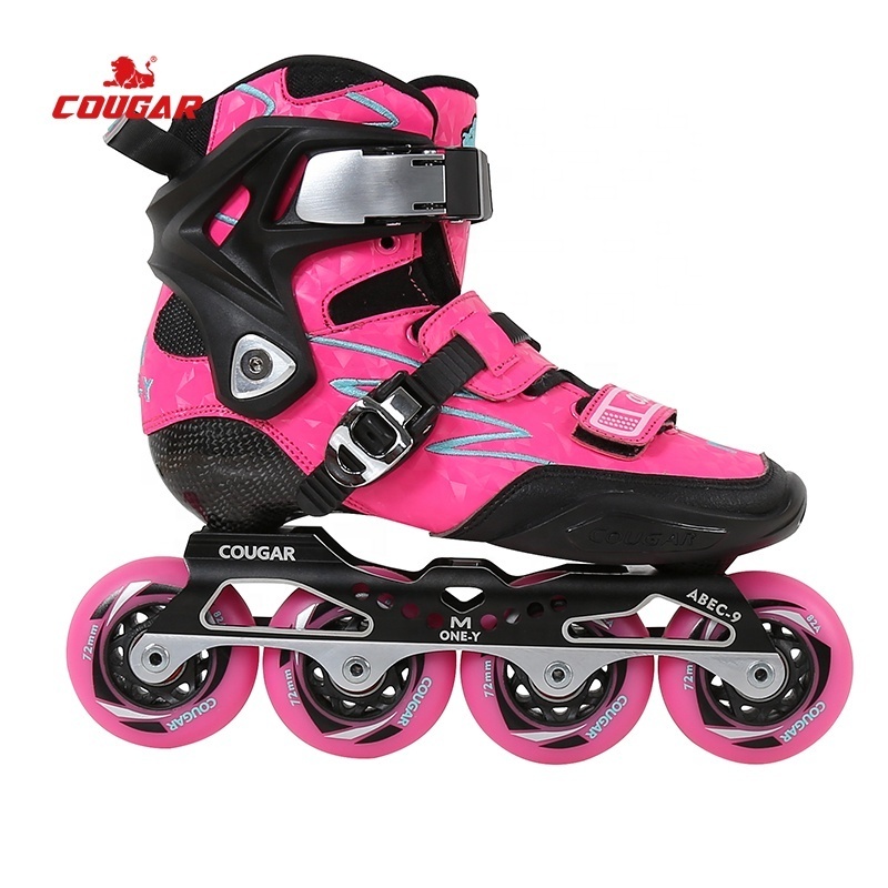 Cougar Carbon Fiber Boot Slalom Inline Roller Skates Shoes For Kids' Teens Speed Competition Professional Skating