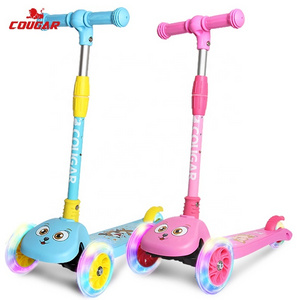 MHBC-09 Cougar Scooter Mobility Boy Girl Skate Adjustable Flashing Roller Kid Foot Pedal Kick Scooter With 3 Wheels Light Up